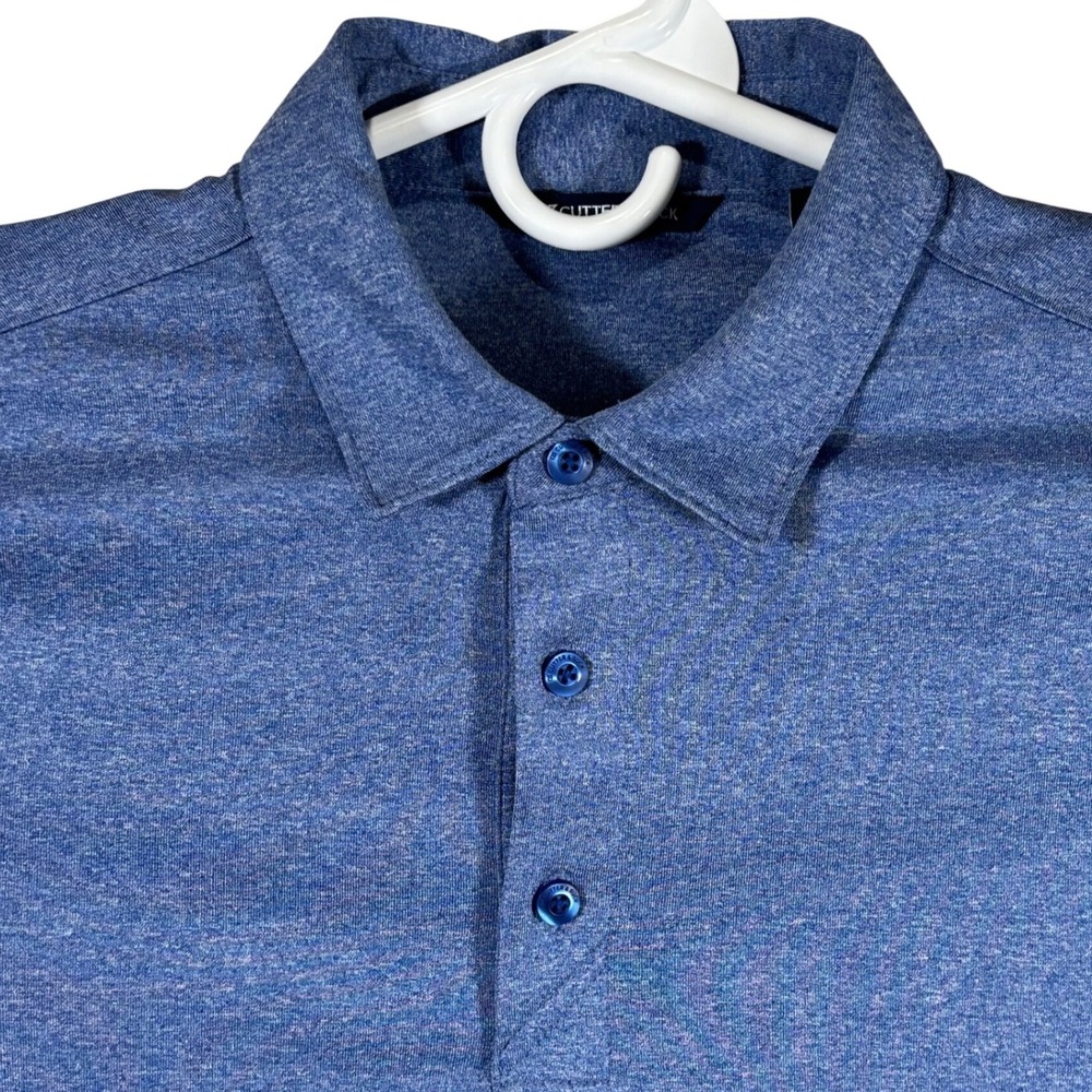 Cutter & Buck Mens Blue Heathered Performance Polo Shirt Size Medium Avalotis